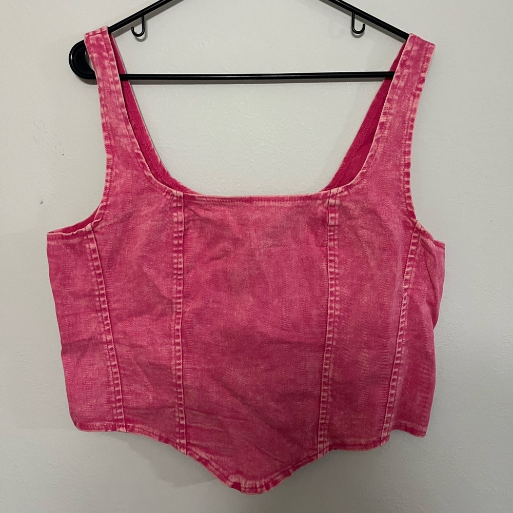 Vibrant Pink Women's Denim Tank Top